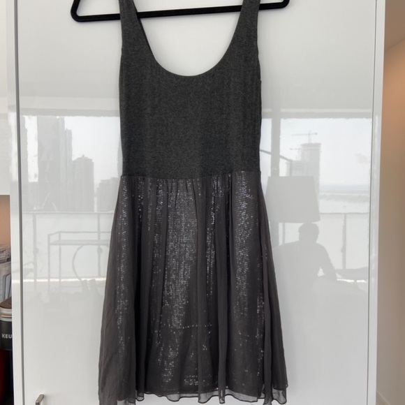Grey Sequin Mini Tank Dress - Picture 1 of 4